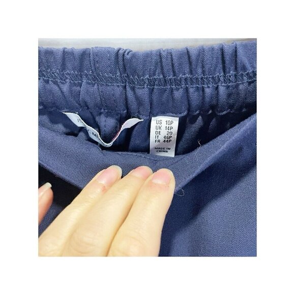 Isaac Mizrahi Live! Size 10P Navy Blue Pull On Straight Leg Pants Elastic Waist - Picture 3 of 5